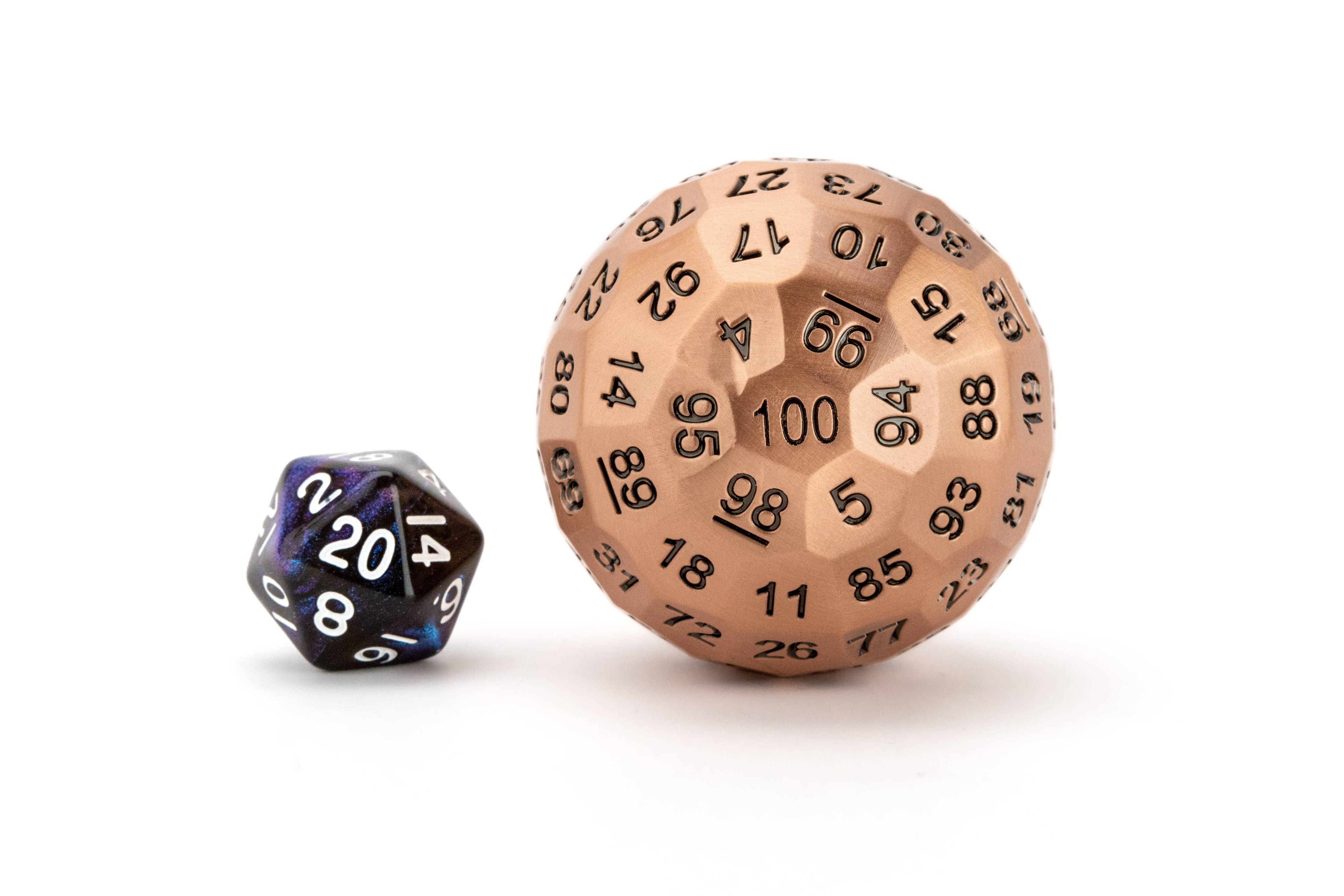 Metal 100 Sided Dungeons and Dragons Die (D100) Dice FanRoll by Metallic Dice Games   