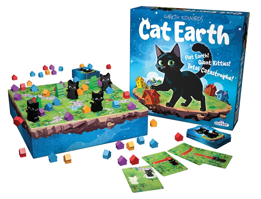 Cat Earth: Where Cats Cause Cat Astrophic Drop Offs Board Games Outset Games and Cobble Hill Puzzles