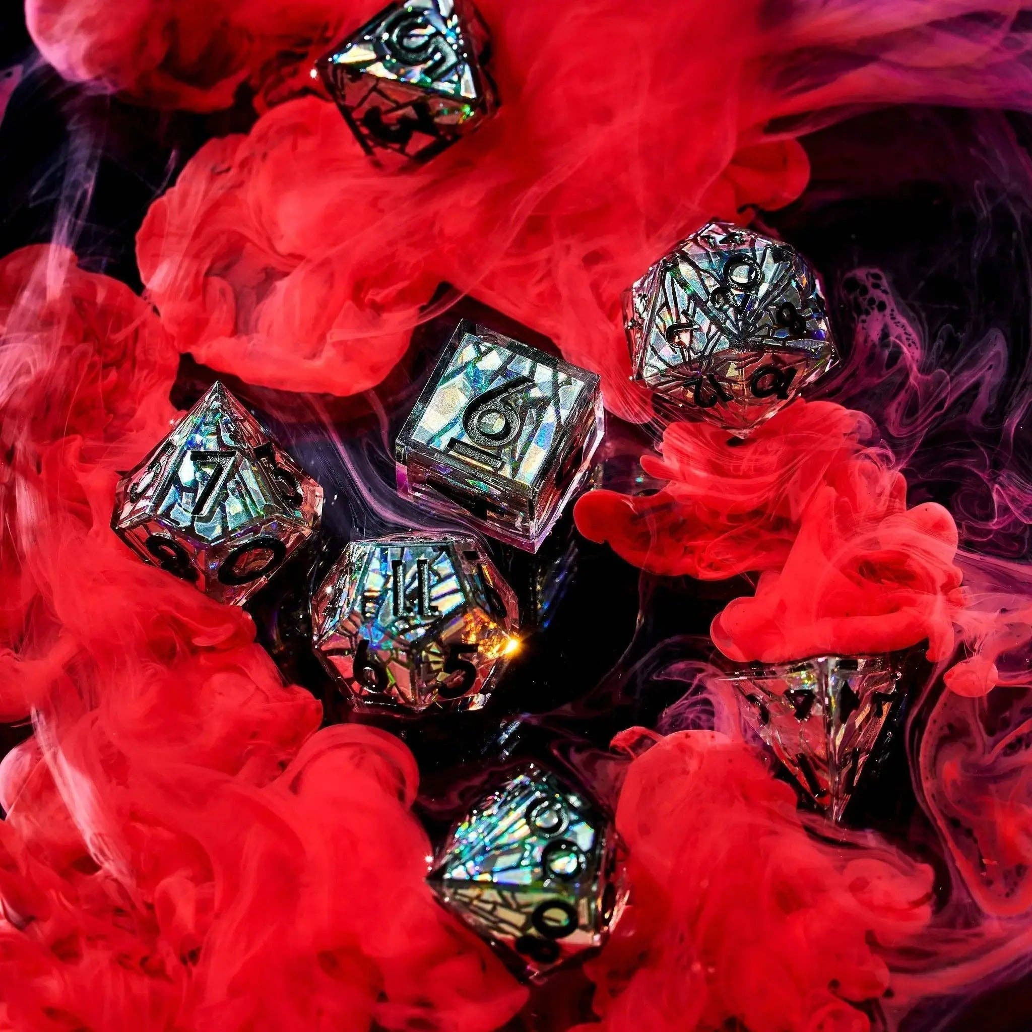 Heart of Glass 7-Piece Iconic Dice Set Dice Dispel Dice   