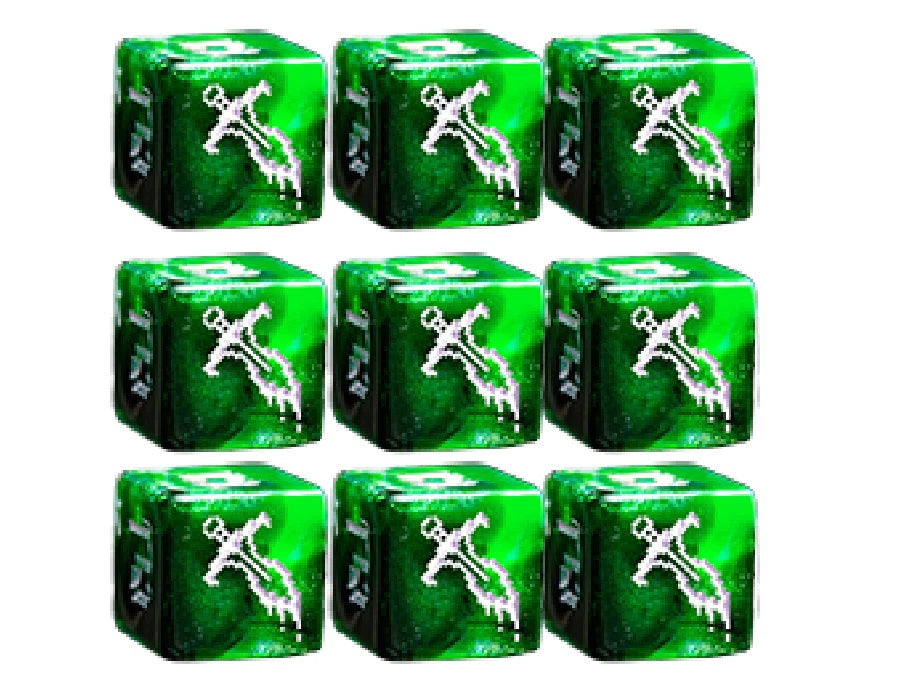 1UP Dice 9d6 Set: Poison Dagger Dice Infinite Black