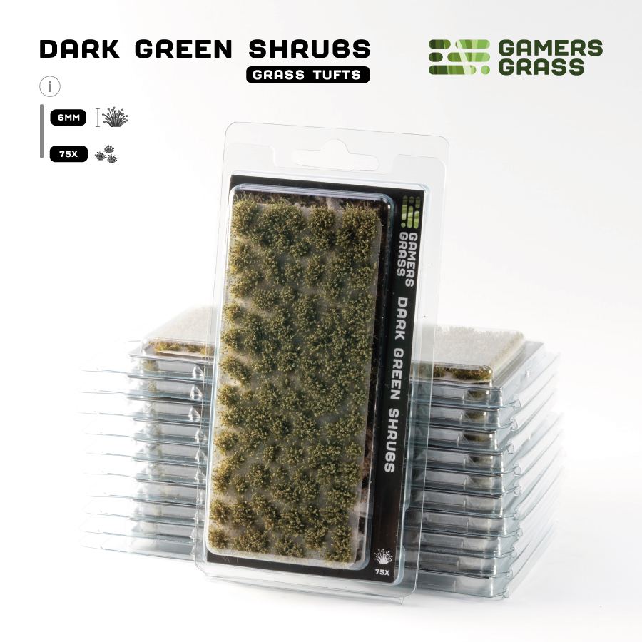 Gamers Grass: Dark Green Shrubs Supplies Frontline Gaming FLG Dark Green Shrubs