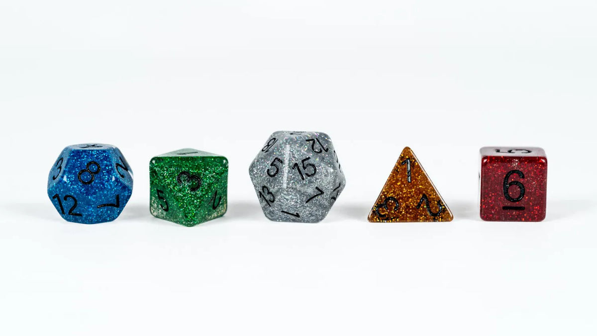 D&D 50th Anniversary Modern Holmes Inspired 5ct Dice Set Dice FanRoll by Metallic Dice Games   