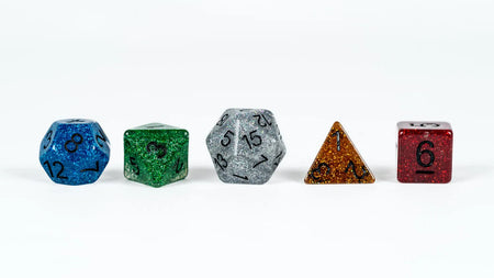 D&D 50th Anniversary Modern Holmes Inspired 5ct Dice Set Dice FanRoll by Metallic Dice Games   