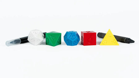 D&D 50th Anniversary Retro Holmes Replica 5ct Dice Set Dice FanRoll by Metallic Dice Games   