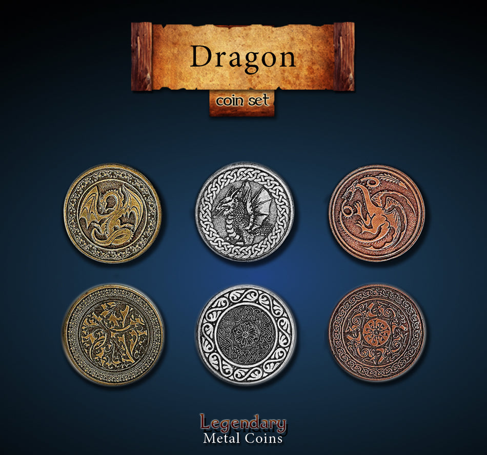 Legendary Metal Coins - Dragon (3 options) Supplies Drawlab Entertainment