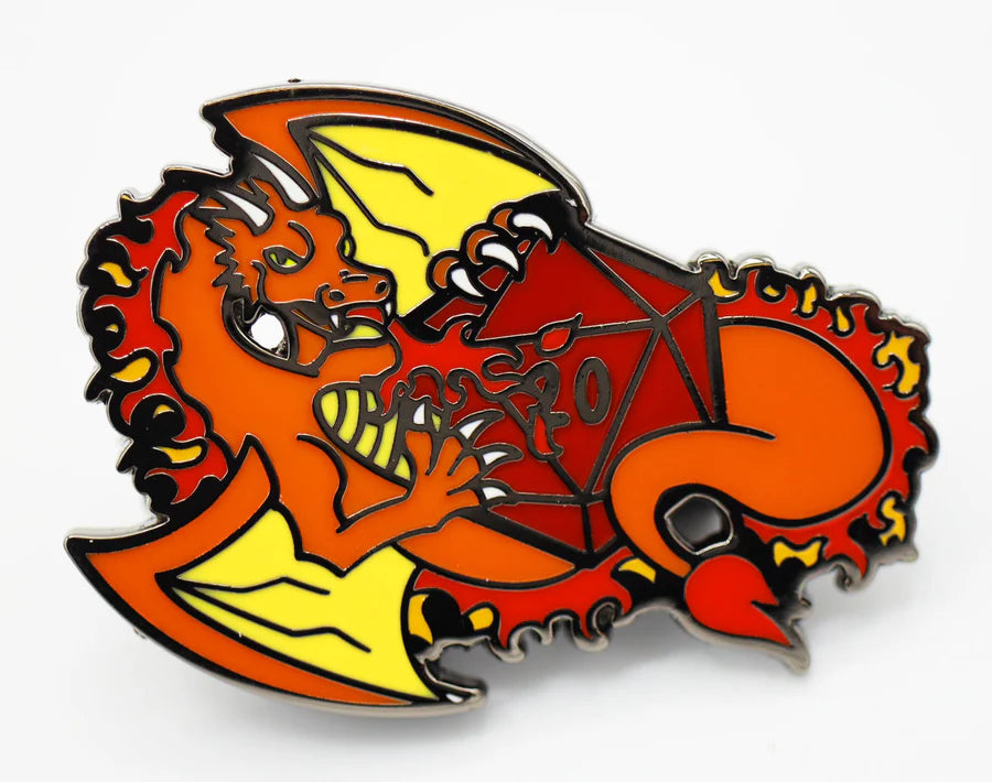 Dice Dragon Pin - Fire Clothing & Accessories Foam Brain Games