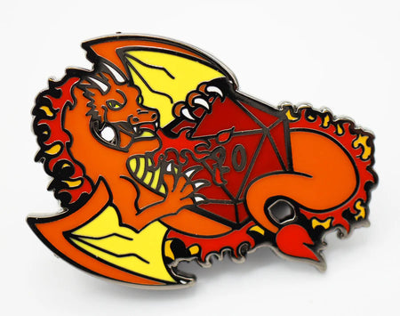 Dice Dragon Pin - Fire Clothing & Accessories Foam Brain Games