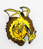 Dice Dragon Pin - Gold Clothing & Accessories Foam Brain Games