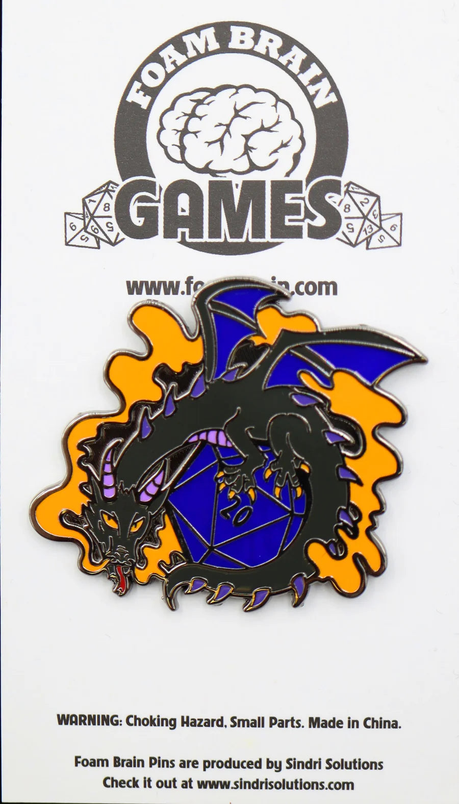 Dice Dragon Pin - Smoke Clothing & Accessories Foam Brain Games