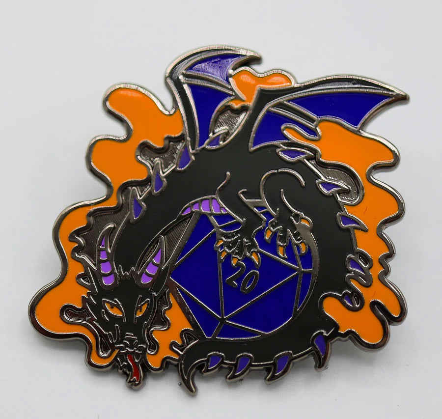 Dice Dragon Pin - Smoke Clothing & Accessories Foam Brain Games