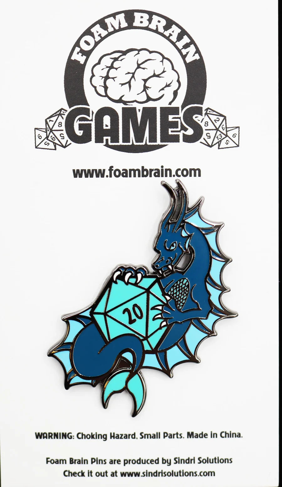 Dice Dragon Pin - Water Clothing & Accessories Foam Brain Games