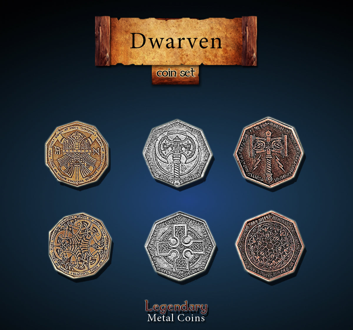 Legendary Metal Coins - Dwarven (3 options) Supplies Drawlab Entertainment