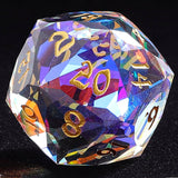 30mm Chonk Luster Cut D20 - Prismatic Crystal Dice Hymgho Premium Dice