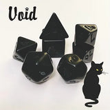 Kitty Clacks 7ct Polyhedral Dice Set Void Dice Black Oak Workshop