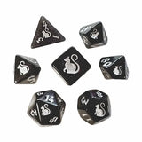 Kitty Clacks 7ct Polyhedral Dice Set Sirius Dice Black Oak Workshop