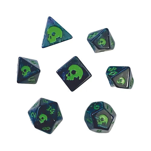 Black Oak Workshop Creeping Slime 7ct Polyhedral Set Dice Black Oak Workshop   