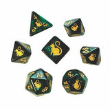 Kitty Clacks 7ct Polyhedral Dice Set Loki Dice Black Oak Workshop