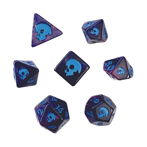 Black Oak Workshop Dreadgloom 7ct Polyhedral Set Dice Black Oak Workshop   