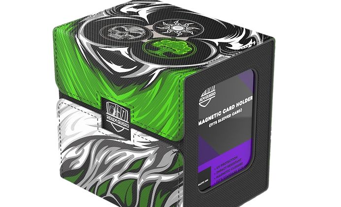 Realm Guard Deck Box White Black Green Supplies Realm Guard