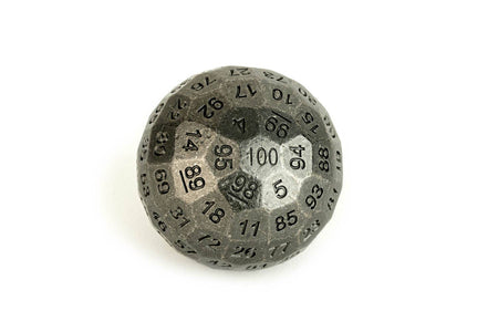 Metal 100 Sided Dungeons and Dragons Die (D100) Dice FanRoll by Metallic Dice Games   