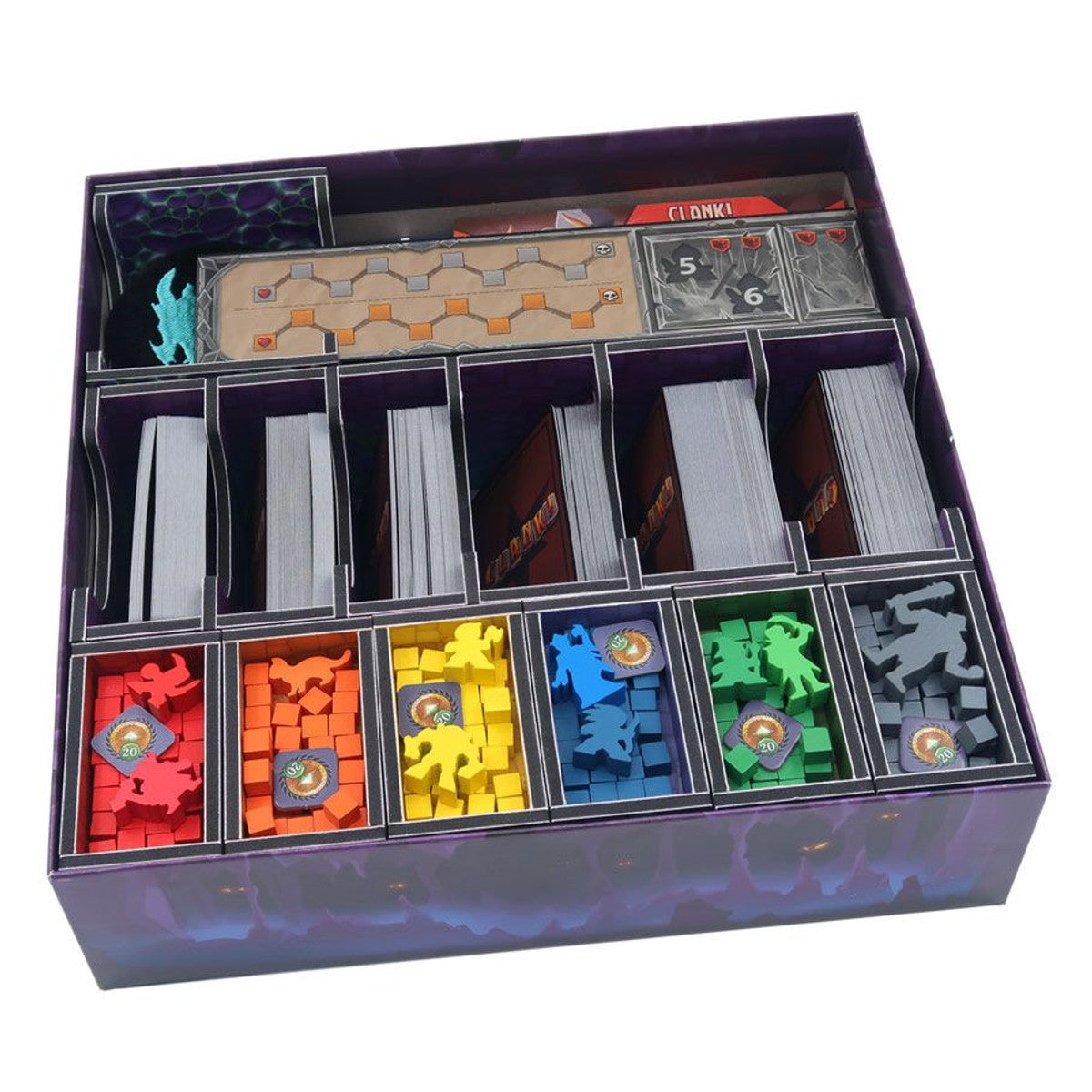 Folded Space Color Box Insert: Clank! Catacombs Board Game Organization Folded Space FSC Clank! Catacombs