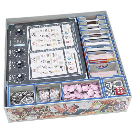 Folded Space Color Box Insert: Rock Hard 1977 Board Game Organization Folded Space