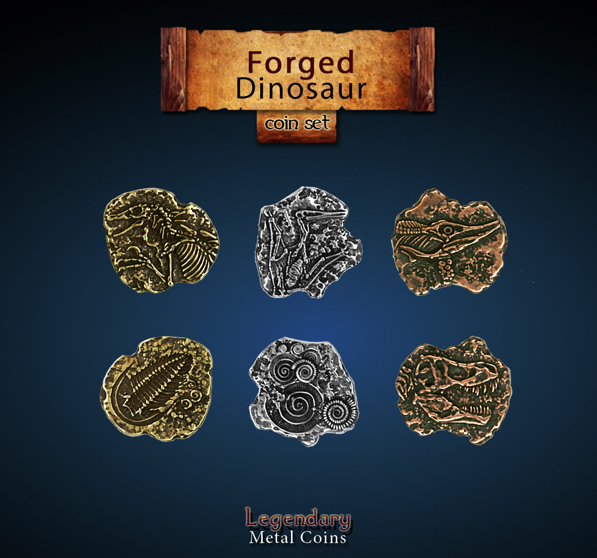 Legendary Metal Coins - Forged Dinosaur (3 options) Supplies Drawlab Entertainment