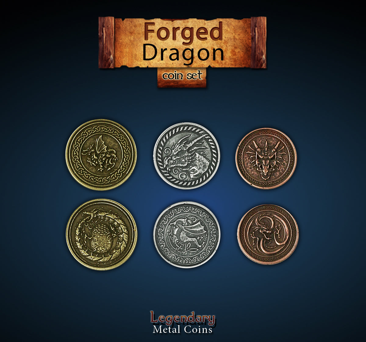 Legendary Metal Coins - Forged Dragon (3 options) Supplies Drawlab Entertainment
