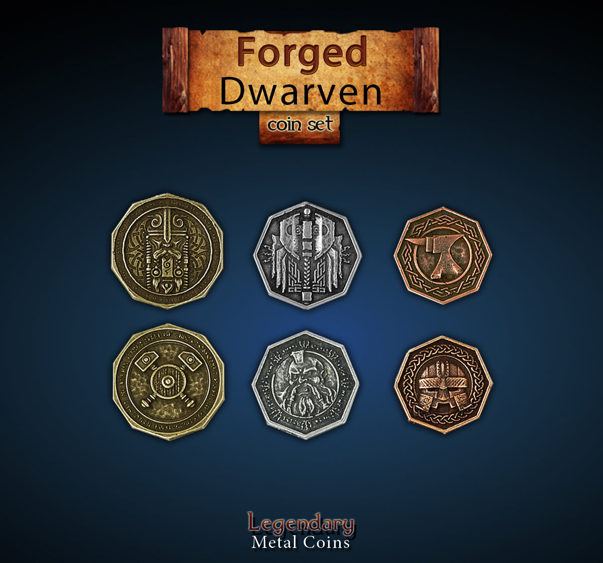Legendary Metal Coins - Forged Dwarven (3 options) Supplies Drawlab Entertainment