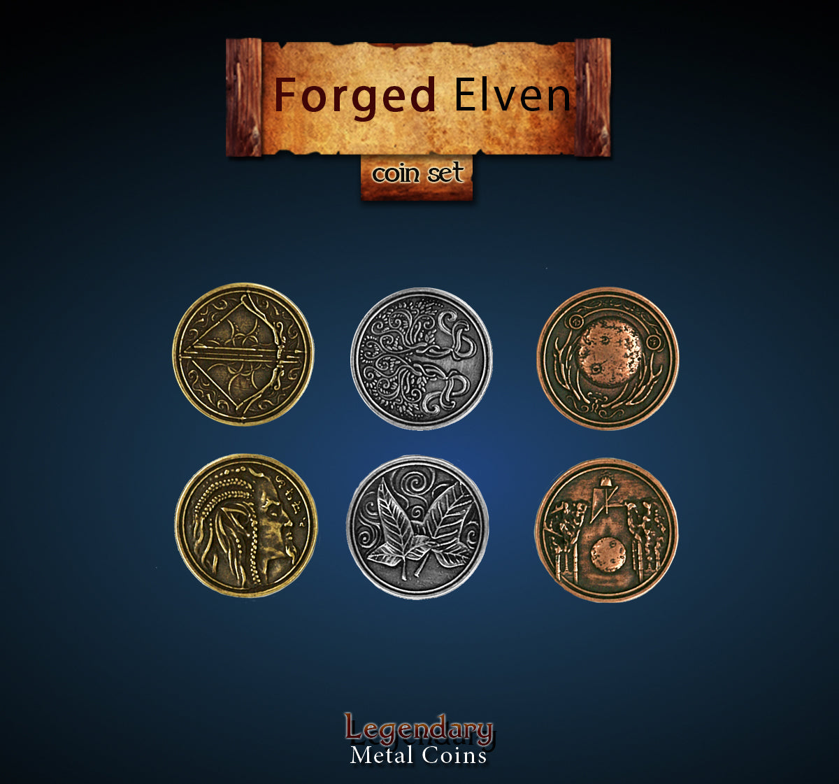 Legendary Metal Coins - Forged Elven (3 options) Supplies Drawlab Entertainment