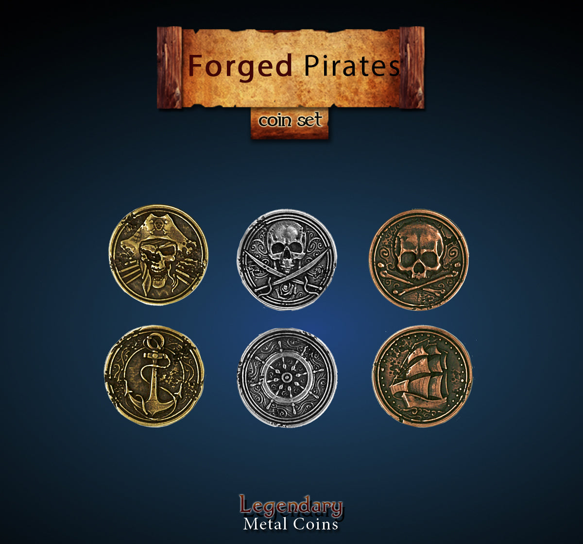 Legendary Metal Coins - Forged Pirate (3 options) Supplies Drawlab Entertainment
