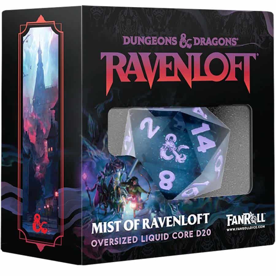 FANROLL: D&D Mists of Ravenloft Oversized Liquid Core D20 Board Games Hasbro D&D Ravenloft OS D20