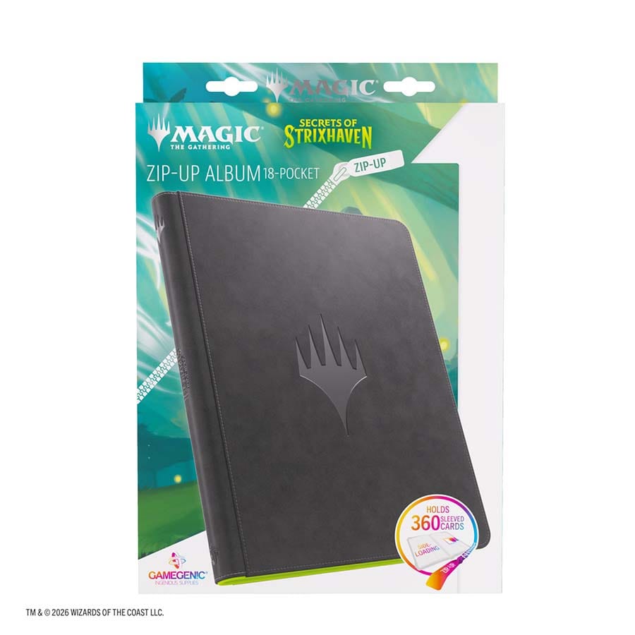 MTG [SOS] Secrets of Strixhaven Prime Zip-Up Album 18-Pocket Black and Green Supplies Asmodee SOS ZU Album 18pkt BLK/GRN