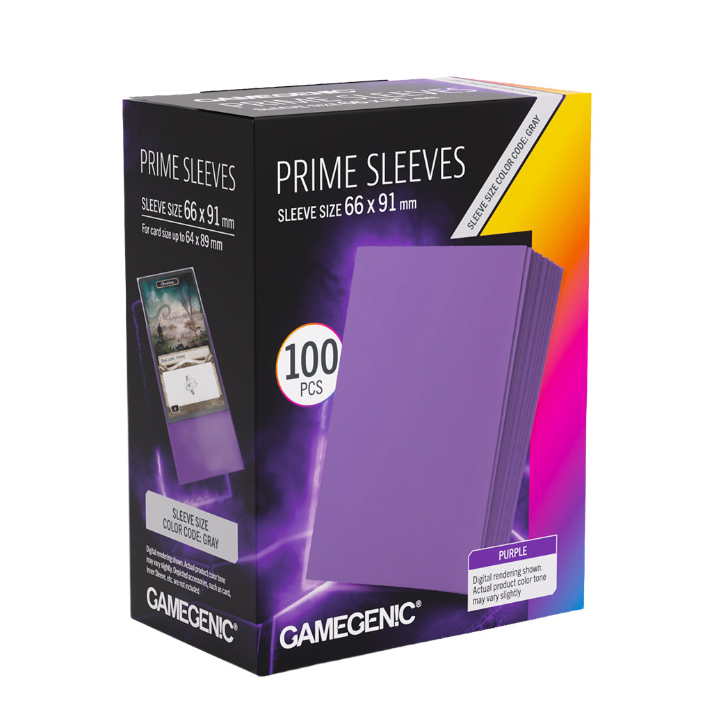 Gamegenic 100ct Standard Size Card Sleeves Prime Purple Supplies Gamegenic DP Prime Purple 100