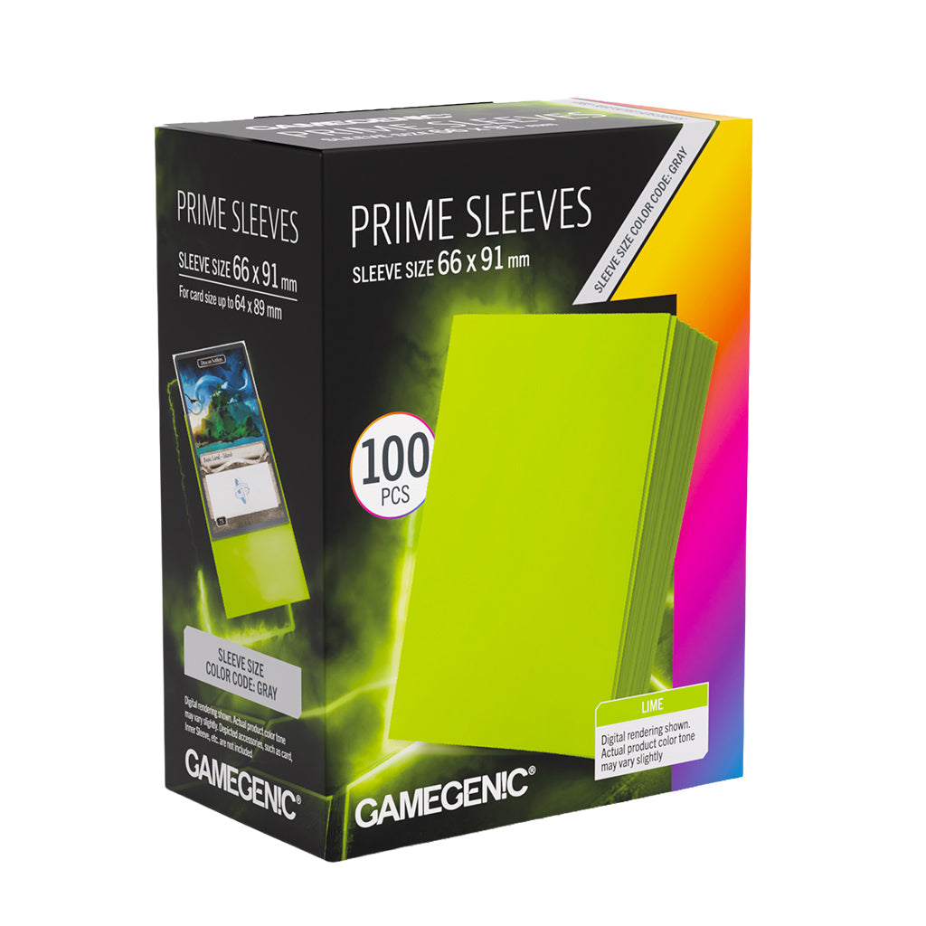 Gamegenic Prime Sleeves Lime 66x91 Supplies Gamegenic DP Prime Sleeves Lime