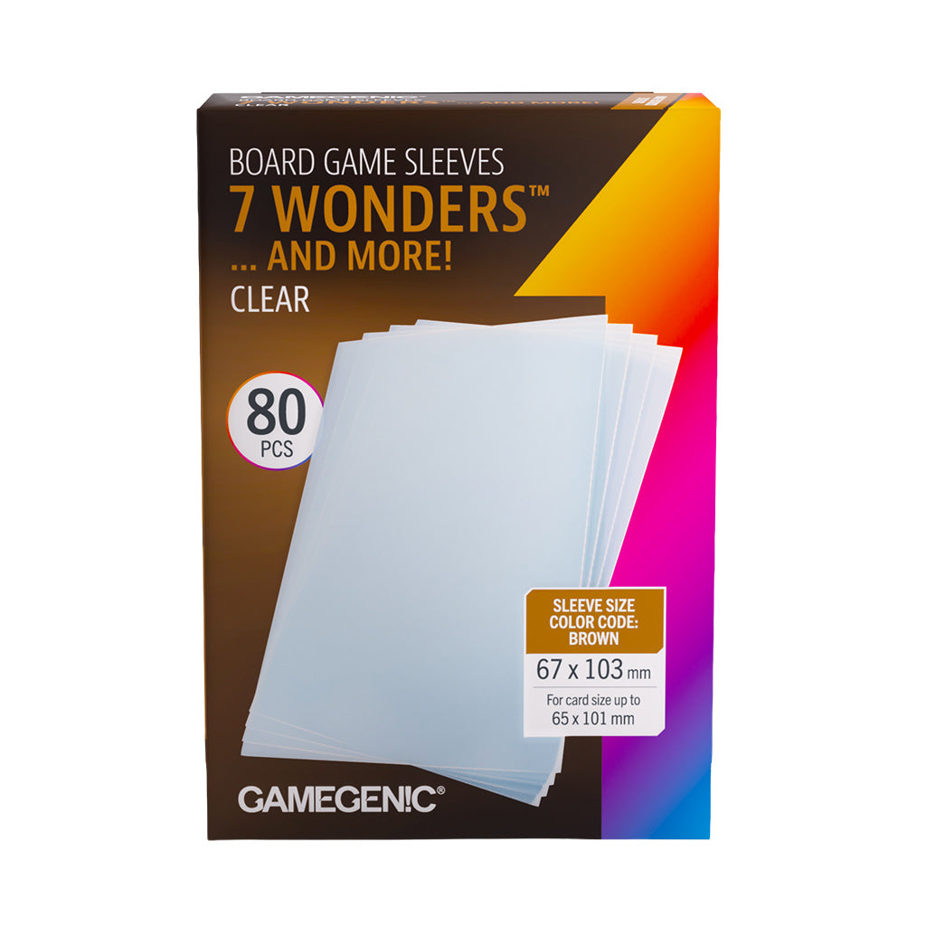 Board Game Sleeves 7 Wonders Clear Supplies Asmodee DP 50ct Clear 7 Wonders