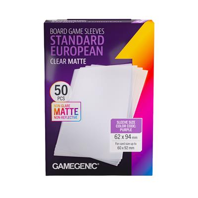 Gamegenic 50ct Matte Standard European Board Game Sleeves Supplies Gamegenic DP Matte Standard Euro