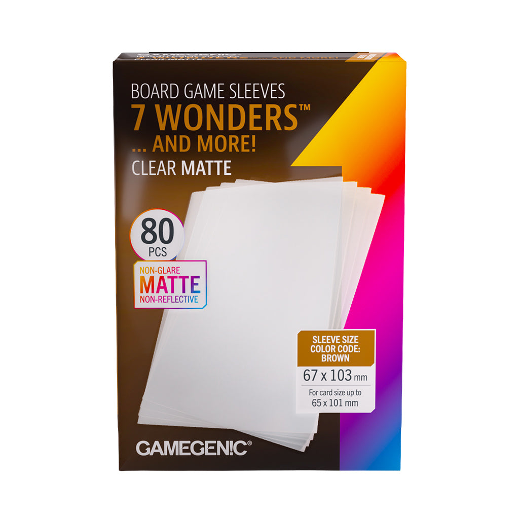 Board Game Sleeves 7 Wonders Clear Matte Supplies Asmodee DP 50ct Matte 7 Wonders