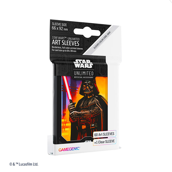 Star Wars Unlimited: Art Sleeves Standard Size 60ct (4 options) Supplies Asmodee SWU DP Darth Vader  