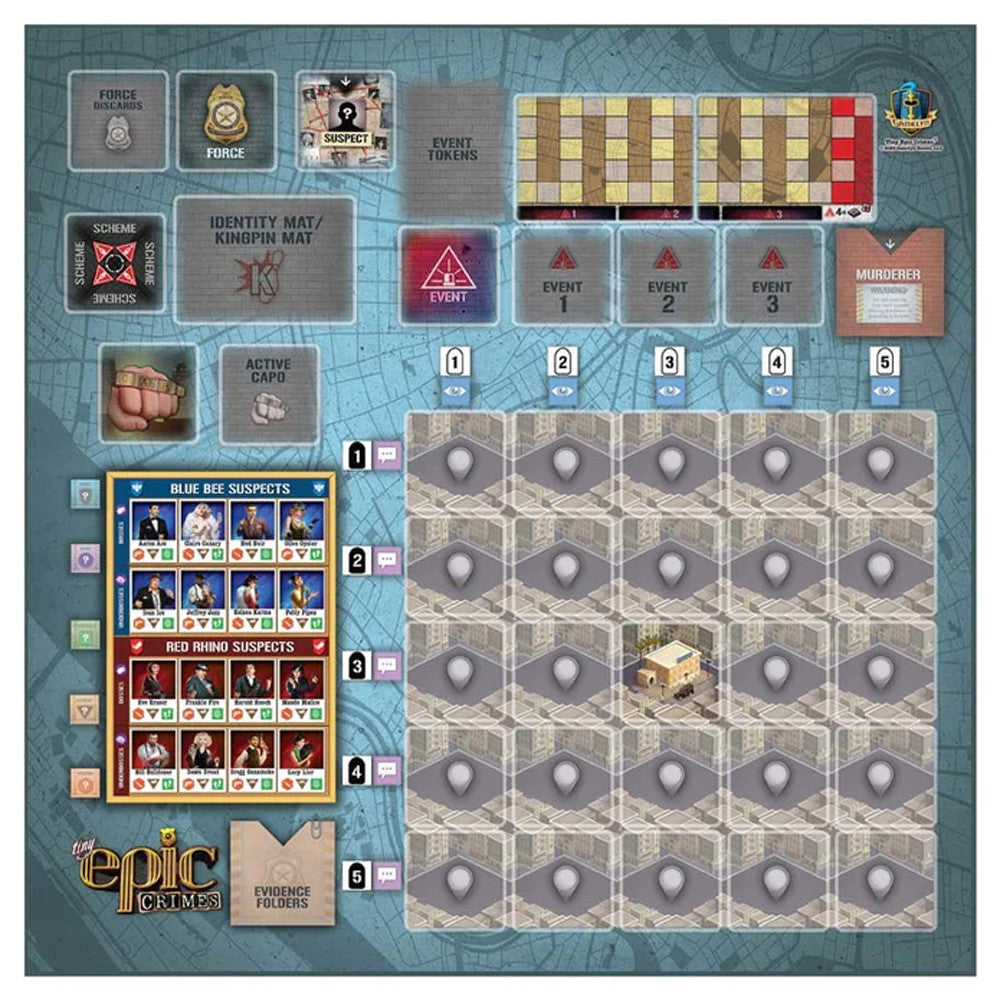 Tiny Epic Crimes: Game Mat Supplies Gamelyn Games