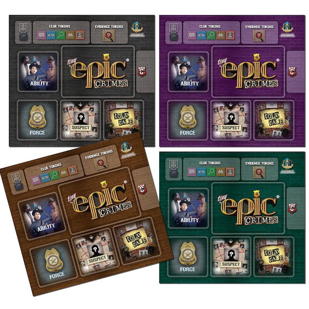 Tiny Epic Crimes: Player Mats 4pk Supplies Gamelyn Games