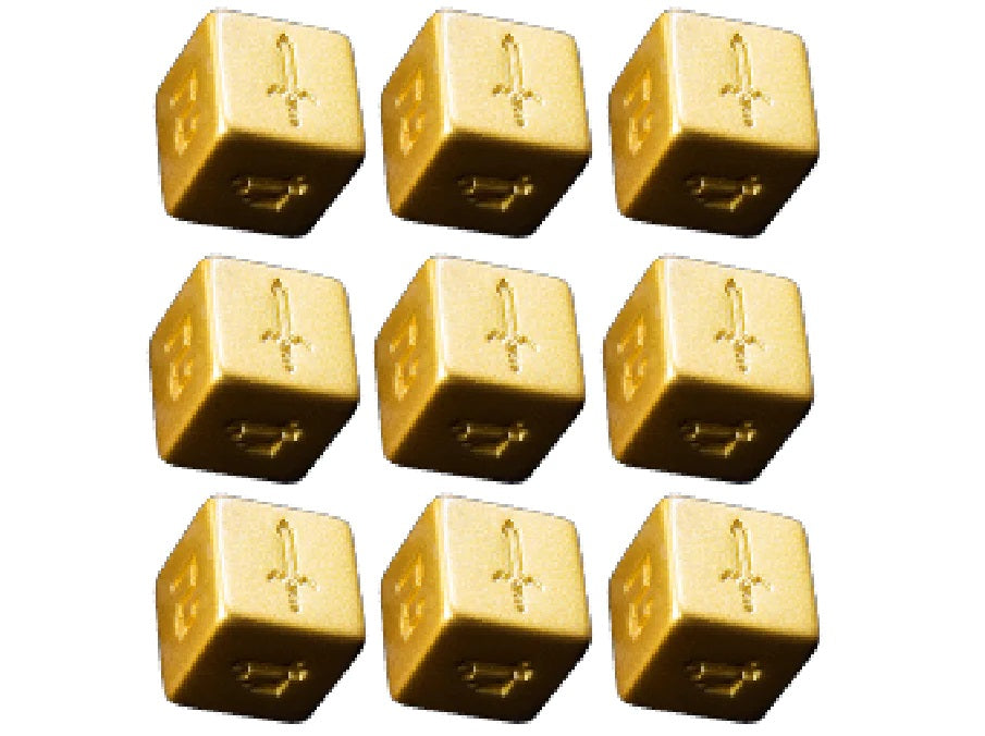 1UP Dice 9d6 Set: Mythical Sword Master Edition Dice Infinite Black
