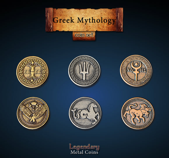 Legendary Metal Coins - Greek Mythology (3 options) Supplies Drawlab Entertainment