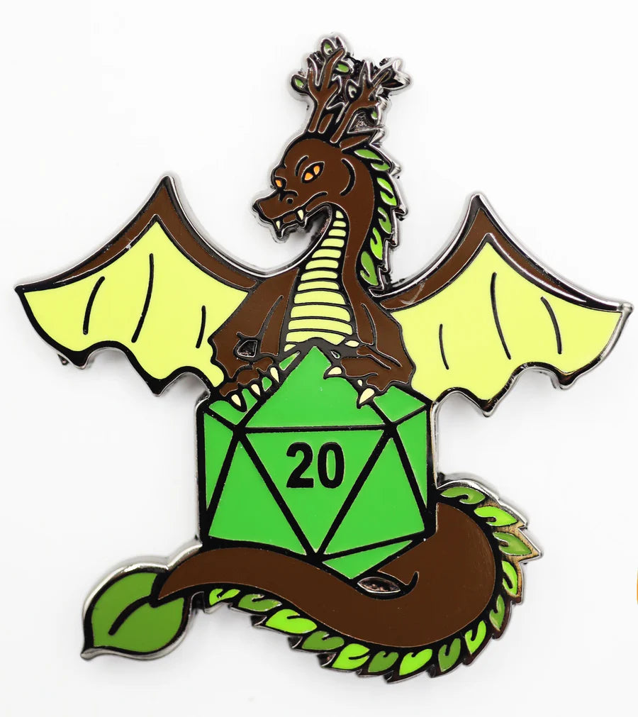 Dice Dragon Pin - Earth Clothing & Accessories Foam Brain Games