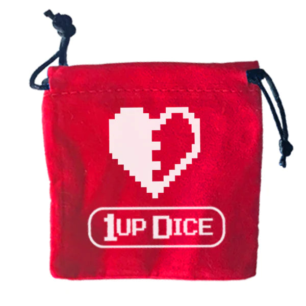 1UP Dice Polyhedral Set: Healing Heart Dice Infinite Black