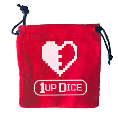 1UP Dice Polyhedral Set: Healing Heart Dice Infinite Black