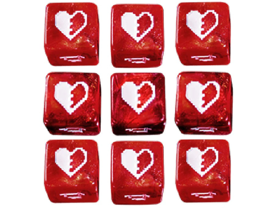 1UP Dice 9d6 Set: Healing Heart Dice Infinite Black