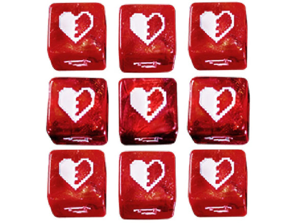 1UP Dice 9d6 Set: Healing Heart Dice Kickstarter   