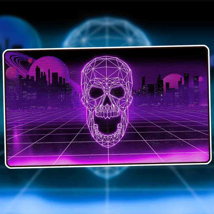 1UP Premium Playmat - Retrowave Swamp Supplies Infinite Black