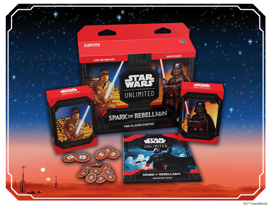 Star Wars Unlimited [SOR] Spark of Rebellion Two Player Starter Set Trading Card Games Fantasy Flight   